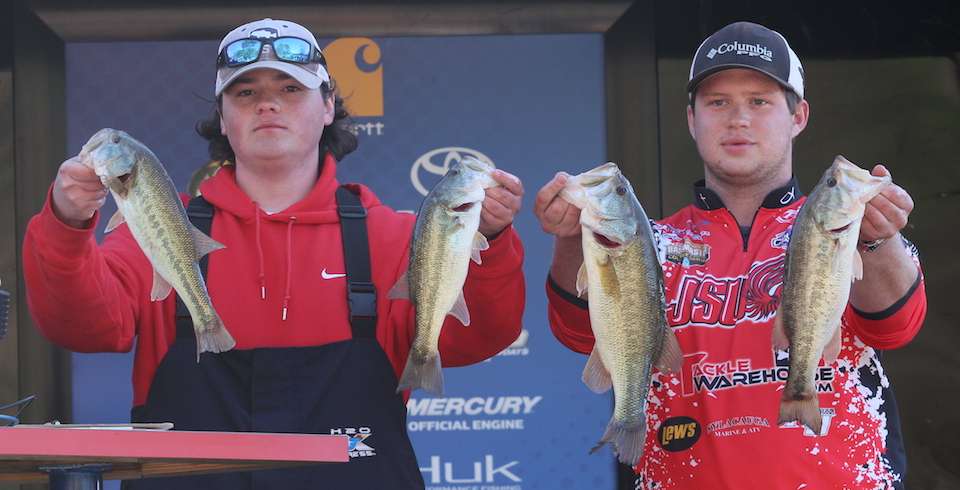 Cody McBryar and Chance Johnson of Jacksonville State University 27th with 10-1. 