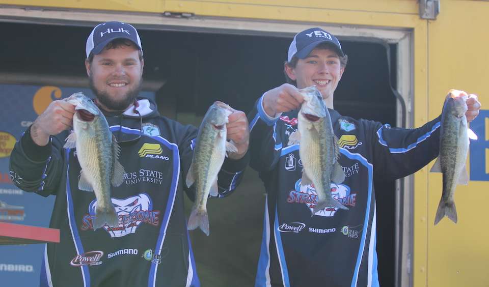 The Day 2 weigh-in gets underway for the Carhartt College Series Southern Regional presented by Bass Pro Shops on Lake Martin. Michael Chambliss and Gregory Carlisle of Columbus State finish 17th on Day 2.

