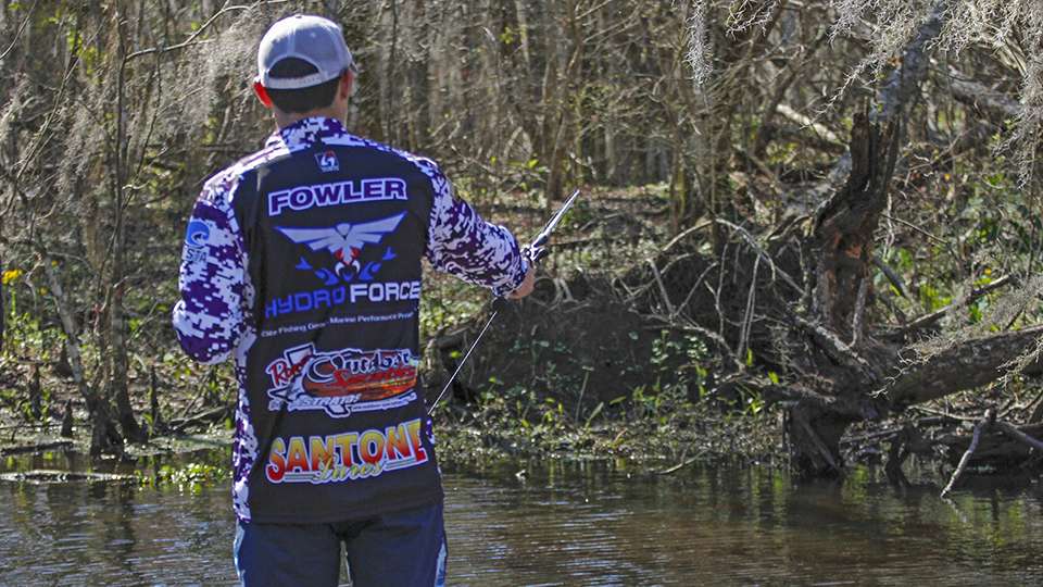Fowler fished subsurface baits as Hurst tried to coax a topwater strike around the abundant cover.