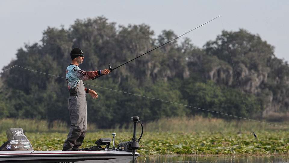 So many flips throughout the day can be a mind-numbing task, but Panzironi has to stay sharp because any flip can yield a big bass that can turn his slow day around.