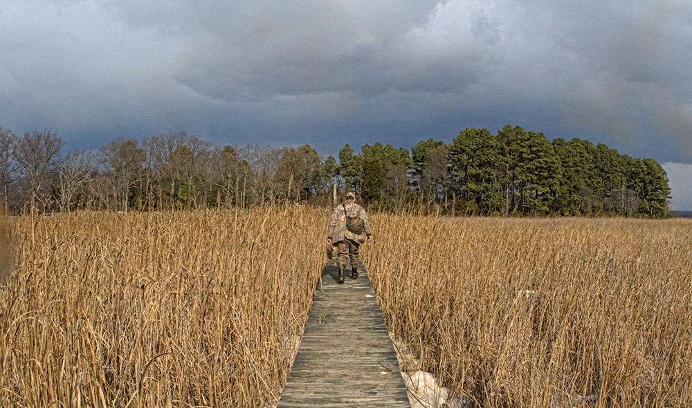 This long dock allows hunters to get well within the marsh, keeping them from a lengthy boat ride.
