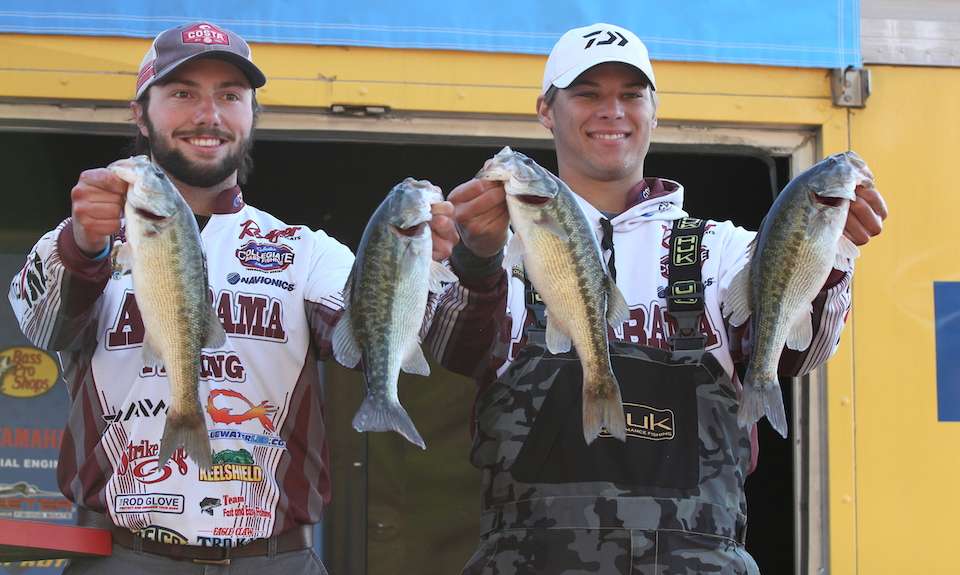 Anderson Aldag and Lee Mattox of the University of Alabama sit in 10th with 21-12.  
