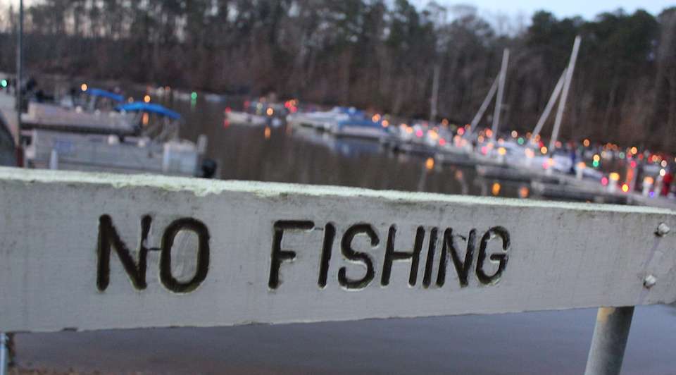 This on the other handâ¦ Good thing it only applies to the marina because these anglers are ready to go despite the near freezing temps. 