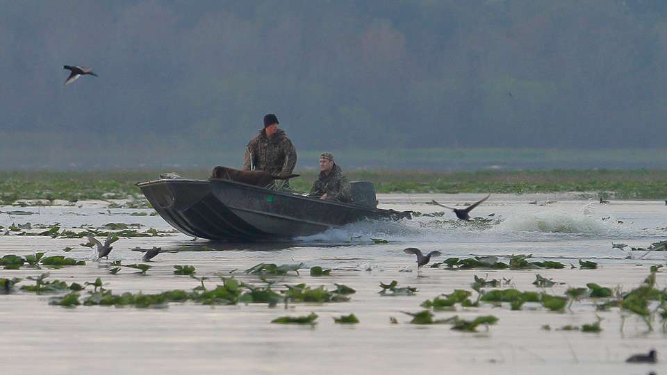 The only other boat we saw running for over an hour was this pair of duck hunters. 