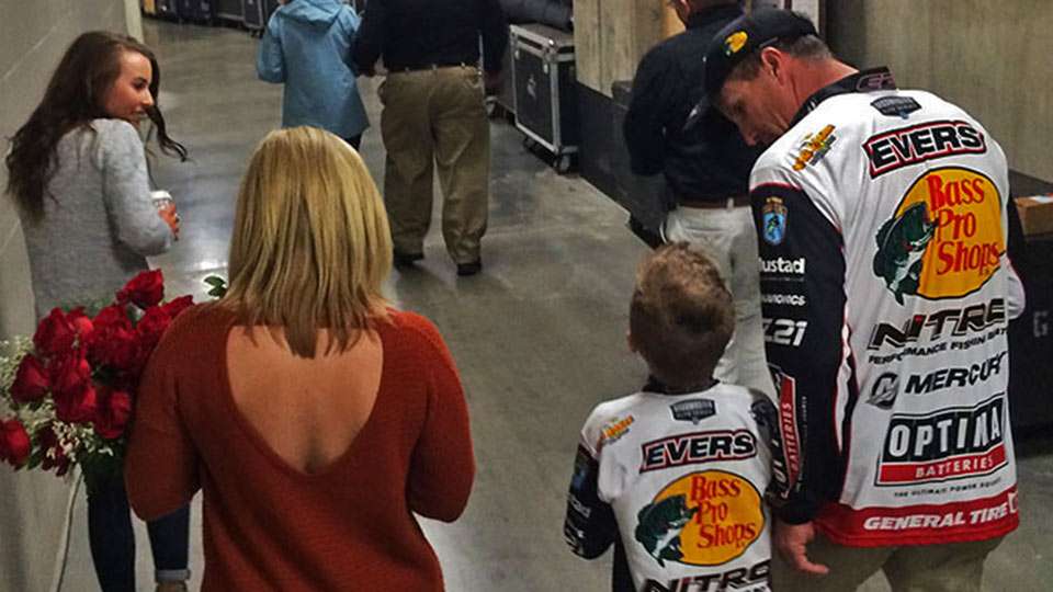 Last goes first in my look at the 2016 GEICO Bassmaster Classic presented by GoPro. Champion Edwin Evers and his family follow a procession through the hallways of the BOK Center to his news conference. The family, which suffered years of disappointment in bass fishing's biggest venues, finally get to celebrate a Classic victory. The following 49 pictures lead up to that moment in a rehash through my eyes and iPhone lens.