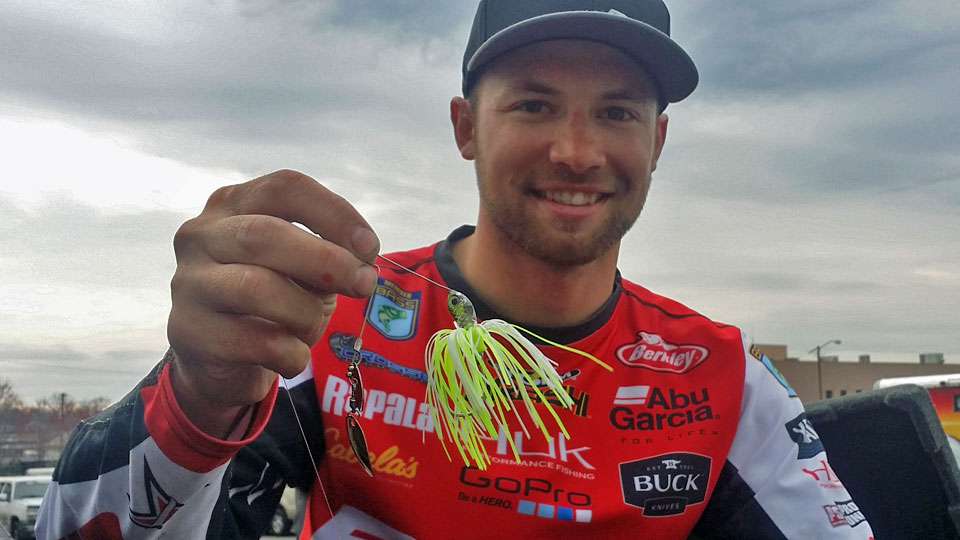 <b>12th: Brandon Palaniuk</b><br>  Brandon weighed four fish every day and still finished 12th. He caught his quality fish fishing mid-lake shoreline in 1 to 4 feet with a 1/2-ounce Terminator spinnerbait (chartreuse/white) that had one orange-painted blade and one No. 5 Colorado.