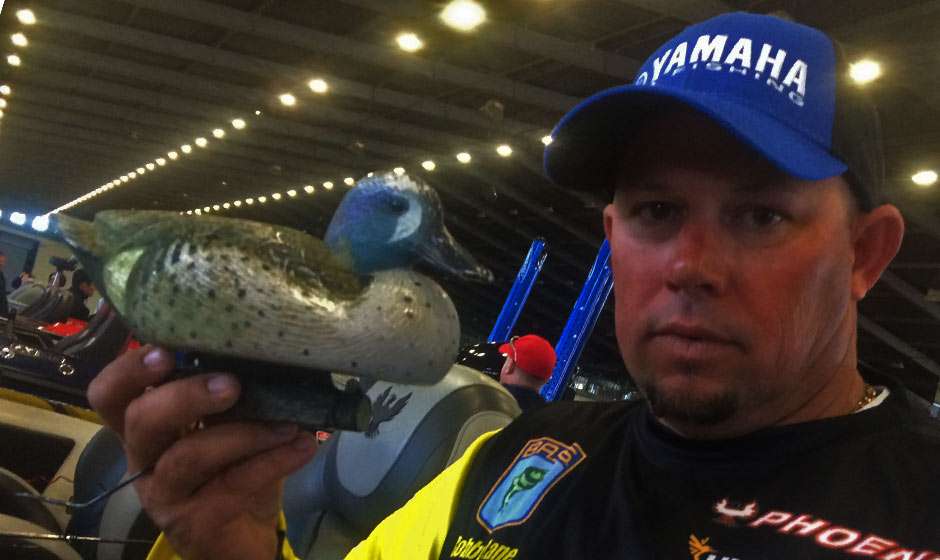 Bobby Lane keeps a sharp eye out for duck decoys when he's on the water, and he's found a good number. He said he mostly keeps them stowed below. This is his latest find, and he said he believes itâs the prettiest one yet.