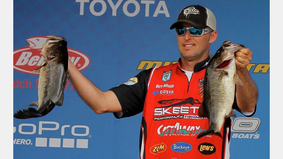 Marty Robinson climbed 21 spots from Day 1 then made another move -- besides his dancing -- on Day 4, when he weighed the second biggest bag at 21-9. He took third with 76-5.