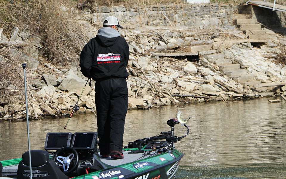 Marty Robinson and Jacob Powroznik shared a productive area, but many of the fish were on the small side.