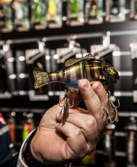 The Jackall Gantatel Jr. swing bait is a new offering at the Shimano booth.  