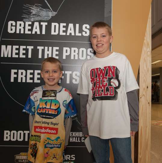 Paxton, 6 and Peyton, 9, are from Wichita, Kansas. Their dad is on the Kansas B.A.S.S. Nation team and they are here to enjoy being with their families. 
