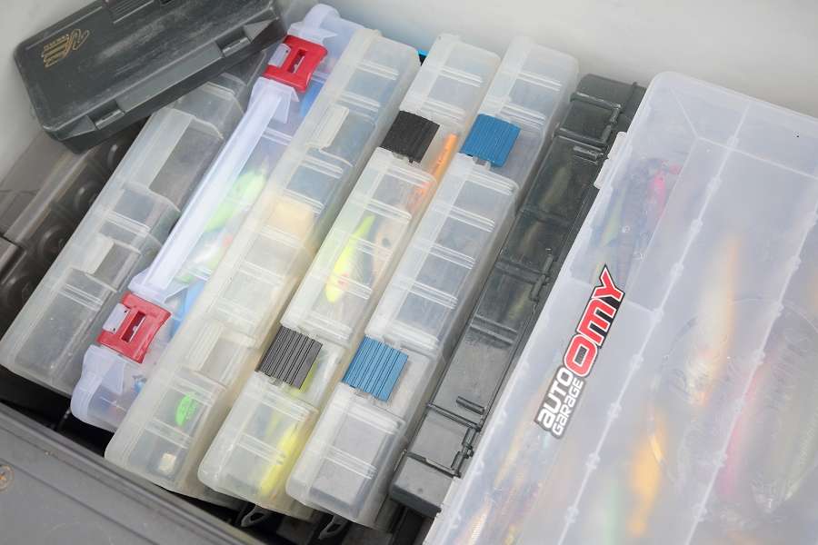 This storage compartment held even more boxes of crankbaits.