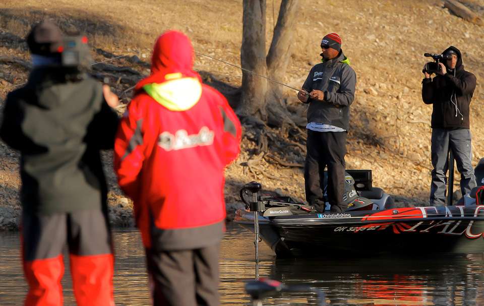 The tournament leader in any Bassmaster Classic is going to attract a lot of photographers, too.