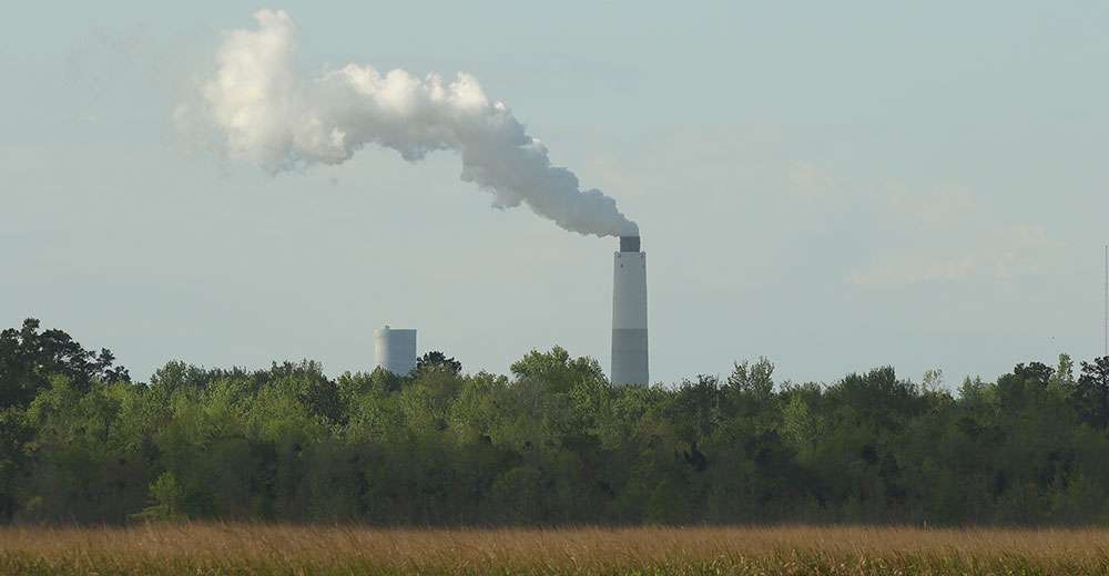 Strong winds as evidenced by this Charleston, S.C., power plant's smoke stack created a bumpy and long ride for those anglers traveling to the Cooper River,  a trip that was 109 miles from take off to the fishable water in the upper stretches.
