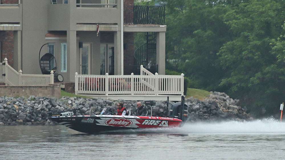 Out on the main river, Justin Lucas runs by looking for places yet to be hit by any anglers.
