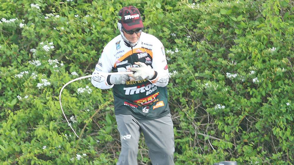 When he hooked this fish, he already had more than 17 pounds in his livewell.