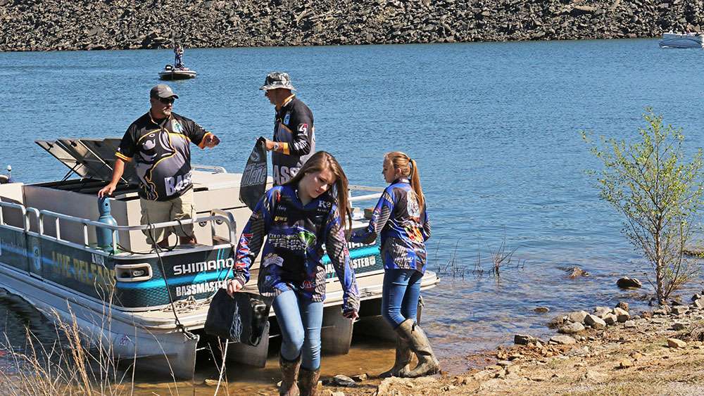 The Cold Springs Fishing Team has volunteered to help move the fish from the stage to the live-release boats. This help they provided is essential to keep all the fish alive and healthy. 