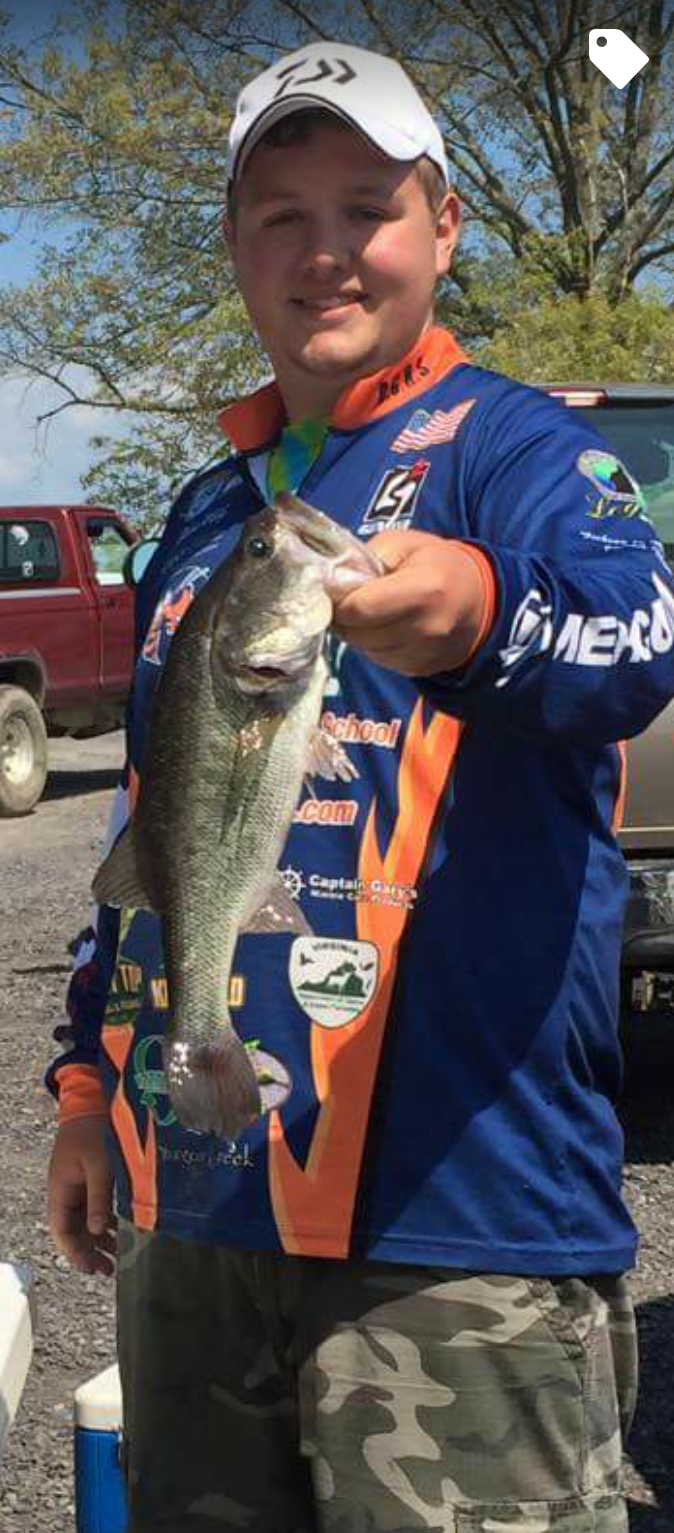 <b>Virginia: Robert Kloby</b><br>
Kloby of Rhoadesvilles, Va., is a member of the Orange County High School Anglers bass fishing team. He has three wins and six Top 5 finishes. Kloby also is a member of Fisher's of Men - VA. East Legacy Series, and he placed fifth overall for four events in the state standings 2015 which qualified him for the national event. He has also worked the State B.A.S.S. Nation booth at the Richmond, Va., Fishing Expo every year since 2011.
