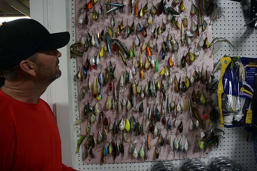 Some of this odd collection of baits has temporarily fallen from grace. The under-performers are given a second chance and most go back into the boat. Other lures are secret weapons. Those are proudly displayed for no other reason than being easier to find. 