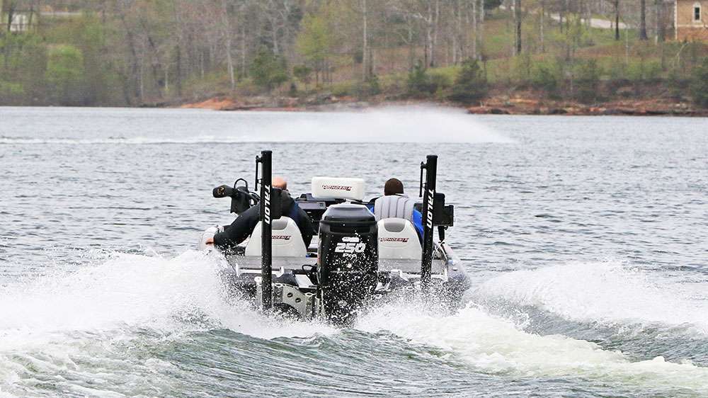 Mansfield and Fachtman drop the rods, jerk up the trolling motor and head for the next spot. 