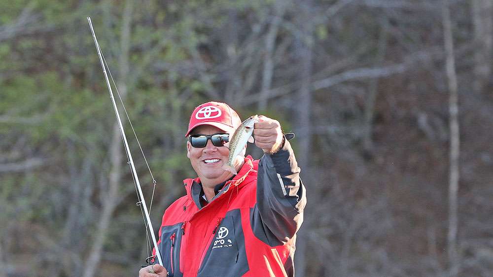 Scroggins managed to out-do his co-angler with one that was even smaller. The guys were clearly enjoying themselves. 