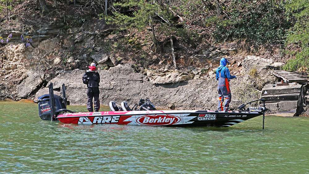Justin Lucas and his co-angler Bailey Boutries are still on the hunt. 