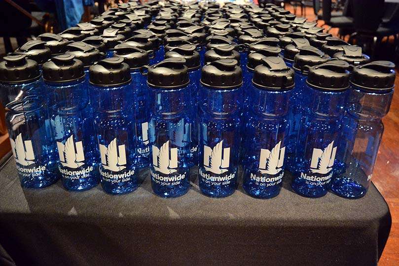 The arid desert air can cause the body to dehydrate faster than normal. That makes these water bottles from Nationwide a handy item to have on board. 