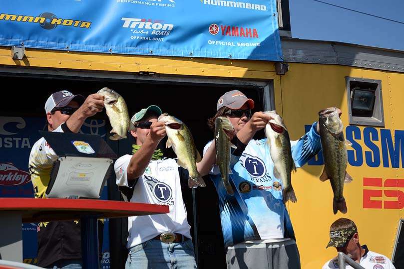 Tyler Eagan and Noah Lewis finished ninth place for Lees Summit West High School Fishing team of Missouri. The team caught 17-12 at Lake Guntersville. 