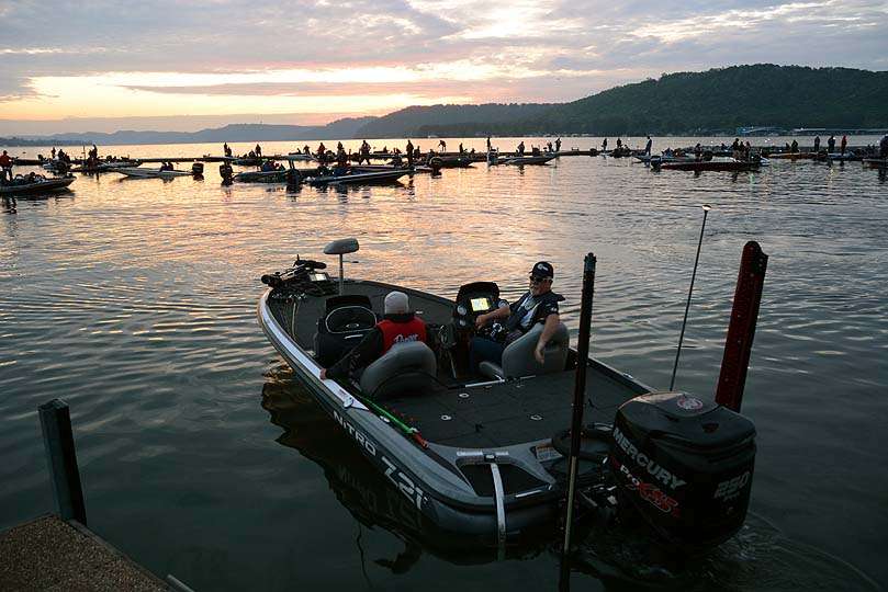Boat No. 1 leaves the dock at exactly 6 a.m. What follows are 190 boats in the tournament. 