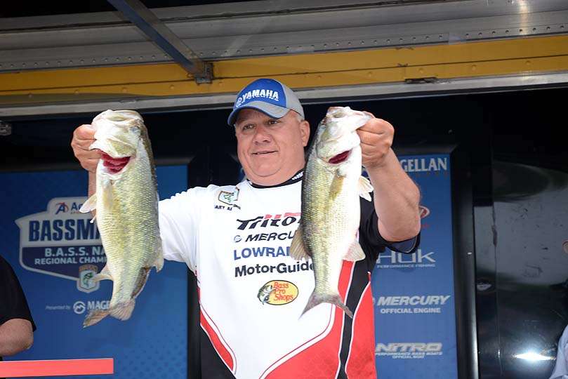 Gary Adkins of Wisconsin catches a limit weighing 18-1 for an overall total of 31-11. He is eighth going into Day 3. 