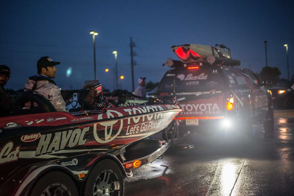 Toyota pro Mike Iaconelli was next to back down the ramp. 