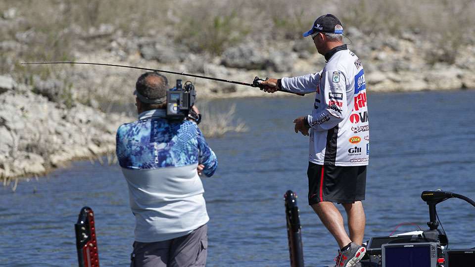 Randall Tharp probably made the most casts that I have ever seen in a day of fishing on the Bassmaster Elite Series.