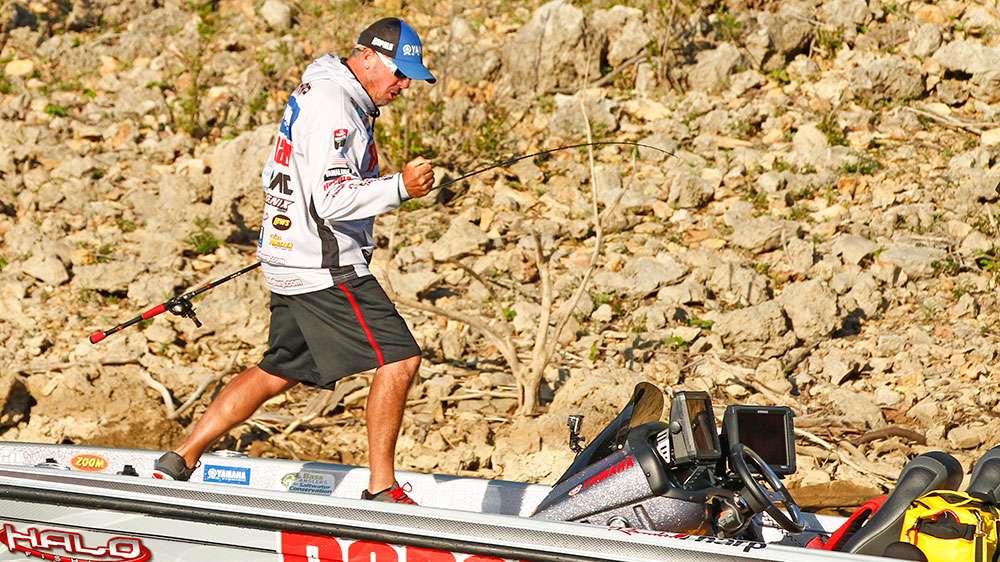Tharp's fist pump tells you he's satisfied, especially considering that at this time a few days ago, the full field of 108 anglers hadn't even left the take-off area due to the fog. 
