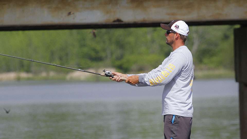 Mullins saw numerous slow and methodical anglers back in the creek and he wanted no part of that. So he stayed further out and fished unpressured water.