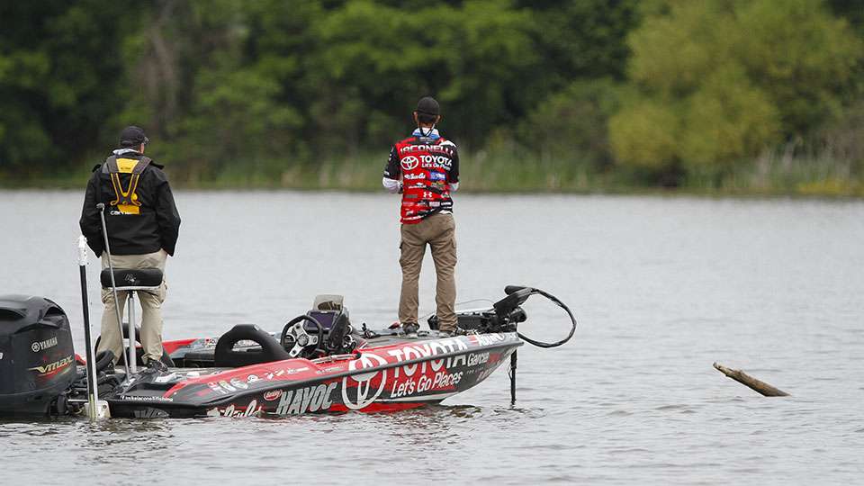 Mike Iaconelli was just across the creek and was doing well after his Day 1 start.