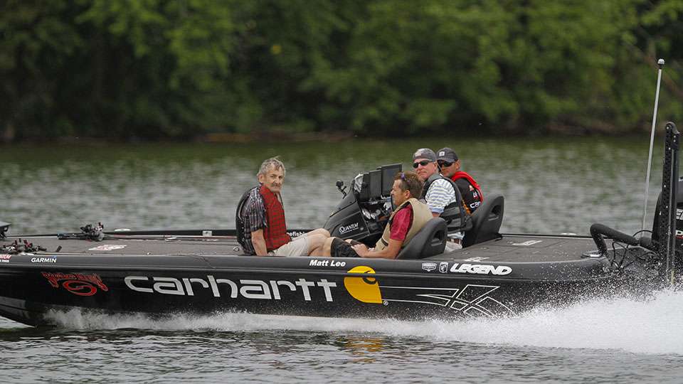 We changed areas and saw Matt Lee cruising by with some extra people in his boat. He recently saved them from their capsized boat. To read more check out the event here: http://www.bassmaster.com/blog/lee-life-saver-0