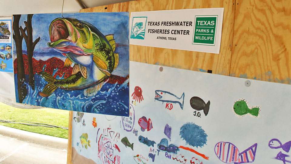 An art station allowed visitors to paint, while it showcased the great artwork from kids in the State Fish Art Contest.