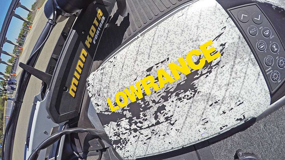 Walker runs Lowrance electronics, and he wisely wraps the units' covers to match his truck and boat. 