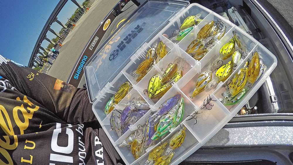 He also has a box of the LiveTarget BaitBall series that won awards at ICAST. These things look alive.