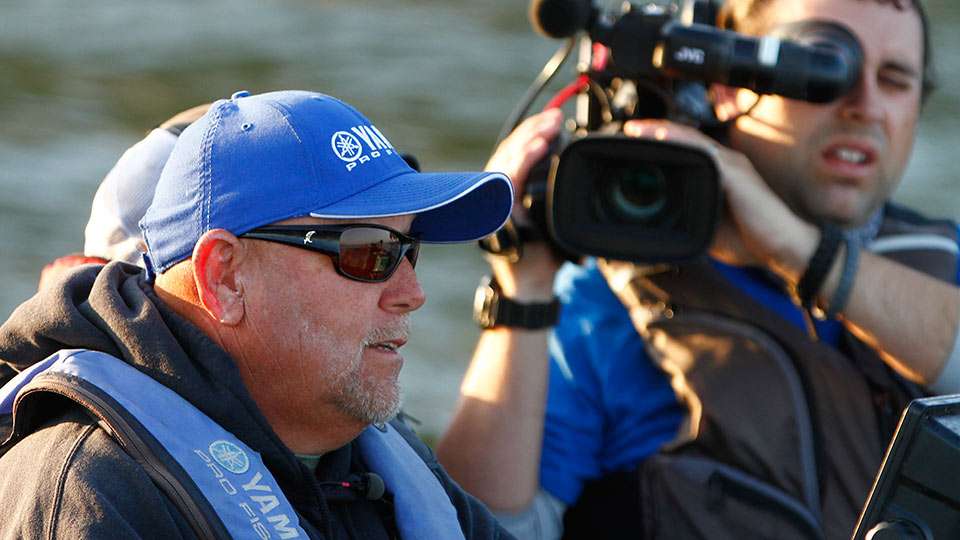 Herren is the focus of a cameraman. The Toyota Texas Bass Classic TV show will air on NBCSports.