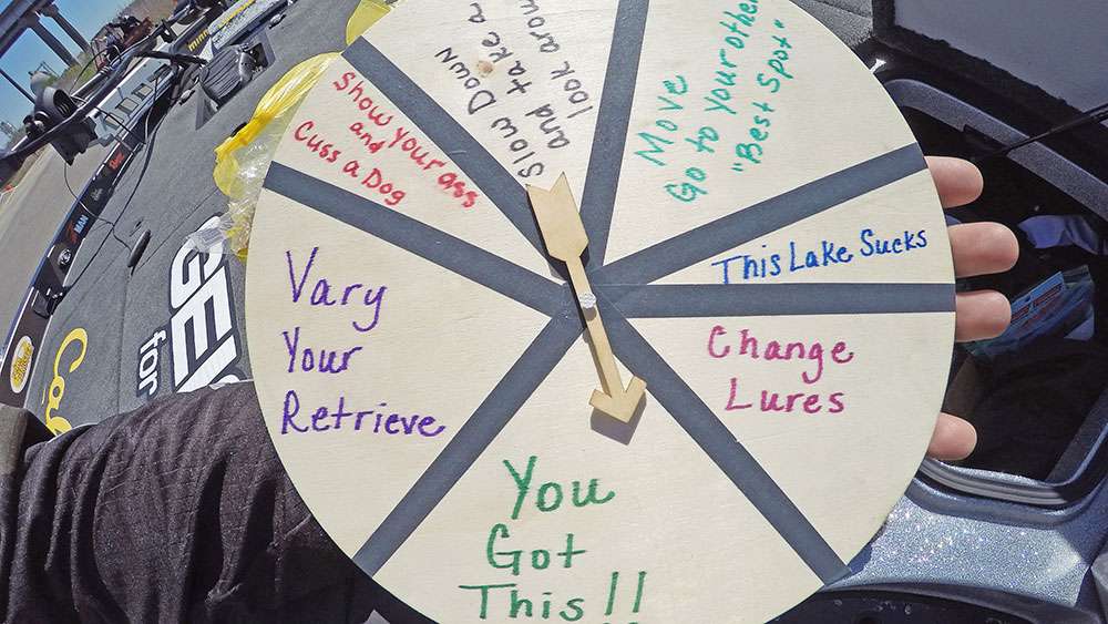 On tough days, Walker's girls built a wheel of fortune for him to choose from. It's pretty clear that his wife is cool, also. 