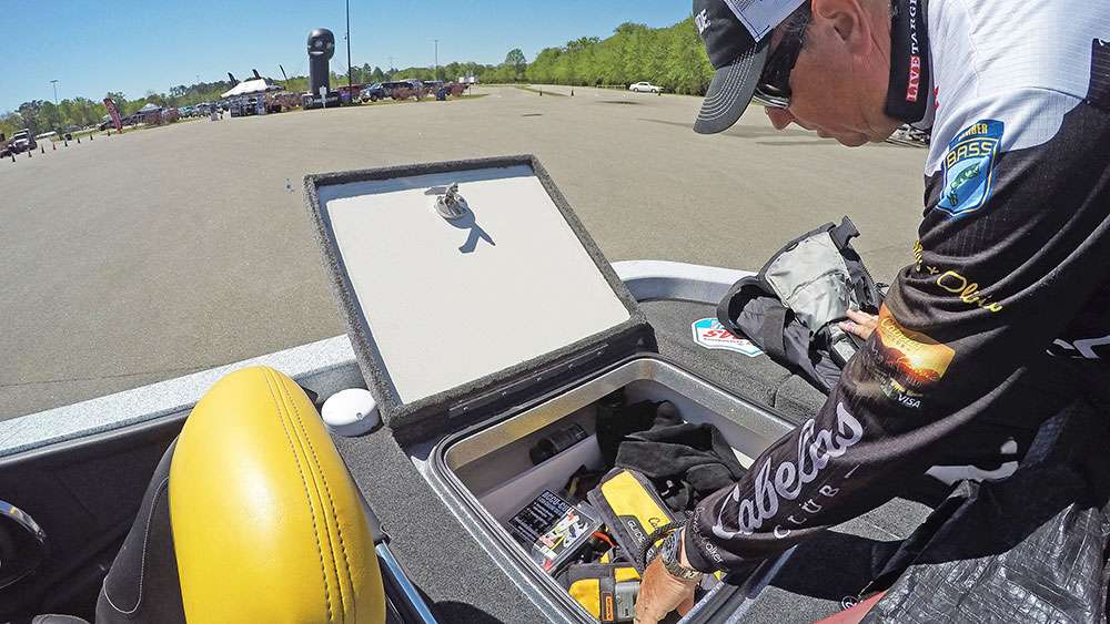 Walker keeps tools and other possibles in the dry box behind the driver's seat. 