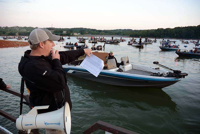 Organizing the boats is Hank Weldon, the senior manager of the B.A.S.S. Nation youth, high school and college programs. 