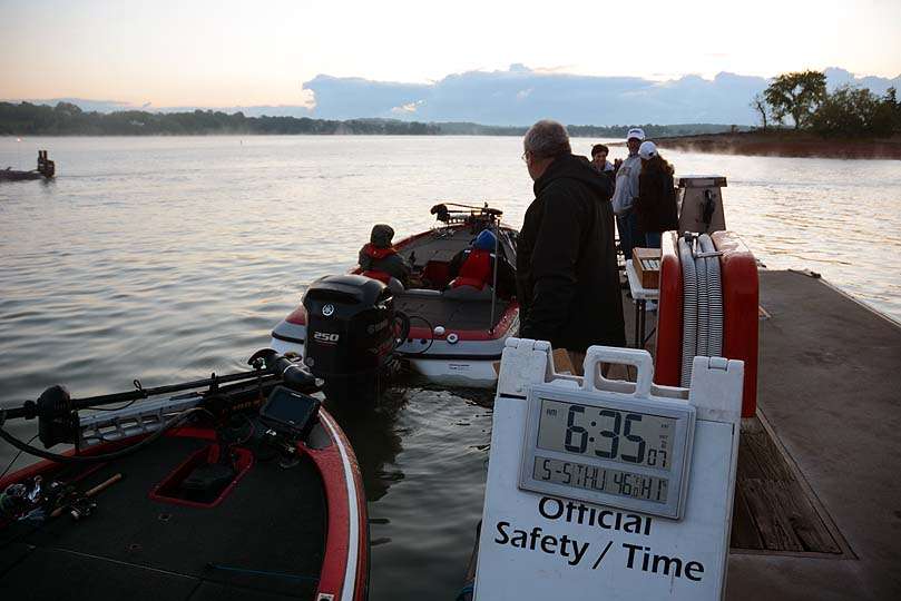 The tournament gets underway at 6:35 a.m. EDT with boats returning in staggered times beginning at 2:15 p.m. 