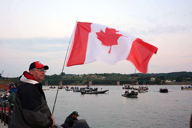 The Canadian flag flies one more time at The Point as the anglers prepare for takeoff. 