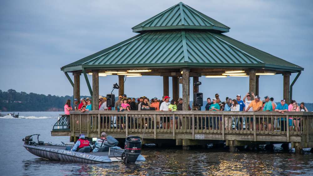 Steve Kennedy waits patiently for the second flight of anglers to be sent out. Make sure to keep checking Bassmaster.com to see how the Day 3 action on Toledo Bend unfolds. 