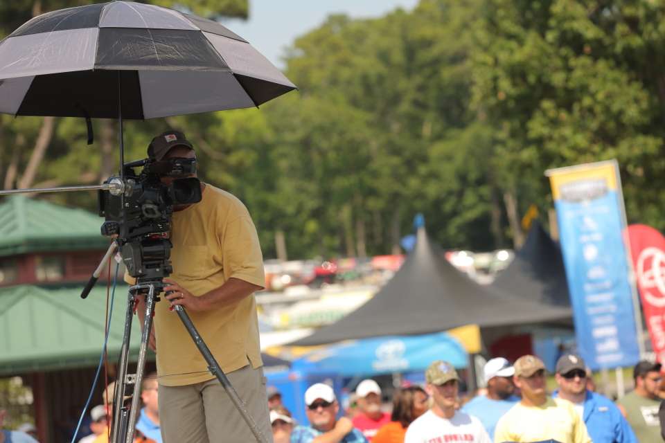 The weigh-in is streamed live and also recorded for bassmaster.com and for future television coverage.