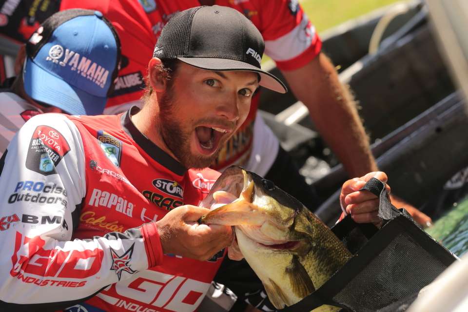Brandon Palaniuk had a great day and couldnât stop pulling his fish out of his bag.