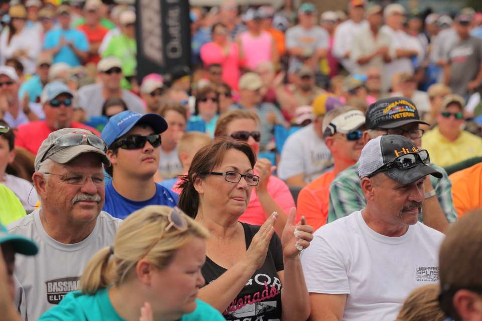 Fans watch for their favorite anglers.