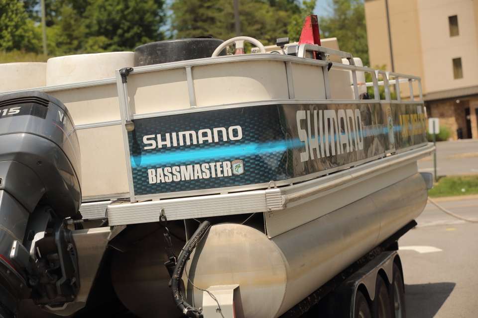 The Shimano Live Release boat stands ready to return post weigh-in bass to Douglas Lake.